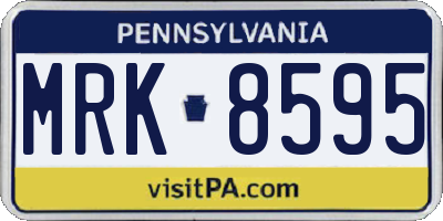 PA license plate MRK8595