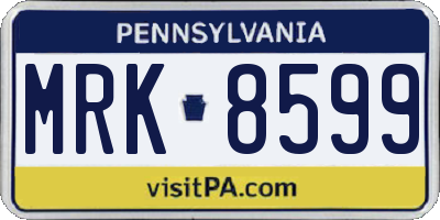 PA license plate MRK8599