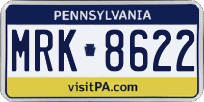 PA license plate MRK8622