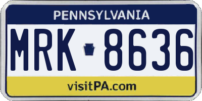PA license plate MRK8636