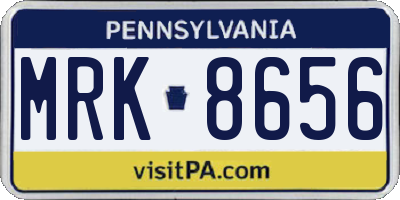 PA license plate MRK8656