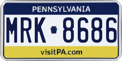 PA license plate MRK8686
