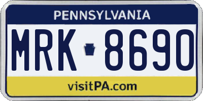 PA license plate MRK8690