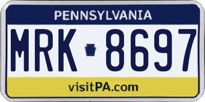 PA license plate MRK8697