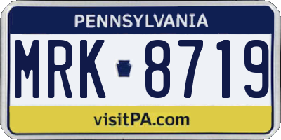 PA license plate MRK8719