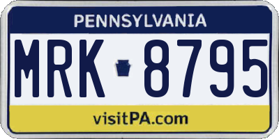 PA license plate MRK8795