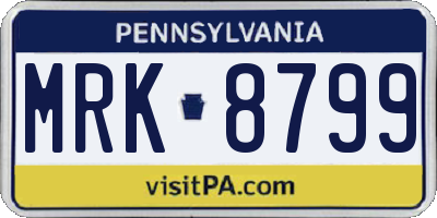 PA license plate MRK8799