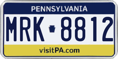 PA license plate MRK8812