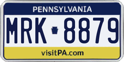 PA license plate MRK8879