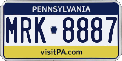 PA license plate MRK8887