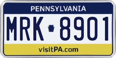 PA license plate MRK8901