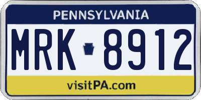 PA license plate MRK8912