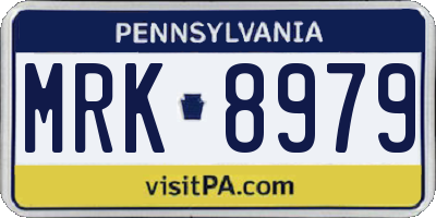 PA license plate MRK8979