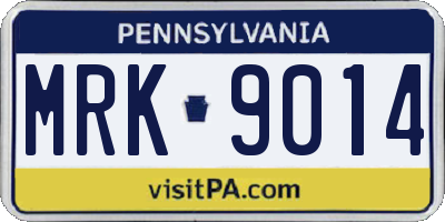 PA license plate MRK9014