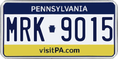PA license plate MRK9015