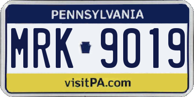 PA license plate MRK9019