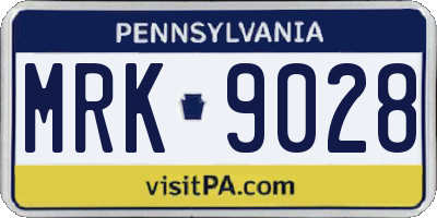 PA license plate MRK9028
