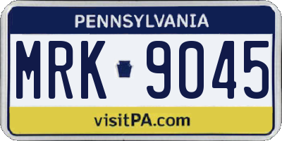 PA license plate MRK9045