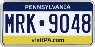 PA license plate MRK9048