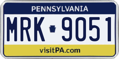 PA license plate MRK9051