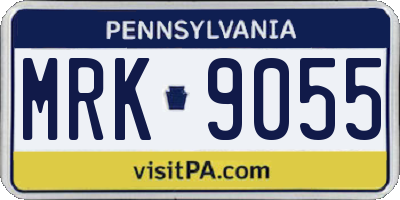PA license plate MRK9055
