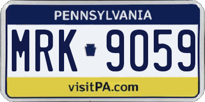PA license plate MRK9059