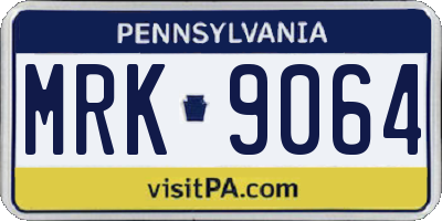 PA license plate MRK9064