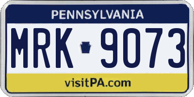 PA license plate MRK9073