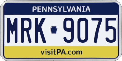 PA license plate MRK9075