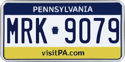 PA license plate MRK9079