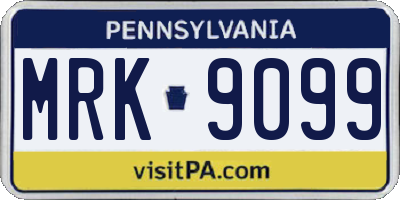 PA license plate MRK9099