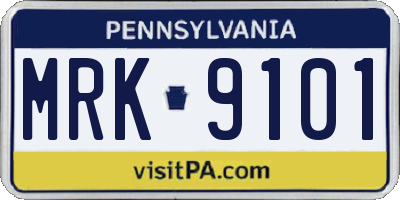 PA license plate MRK9101