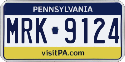 PA license plate MRK9124