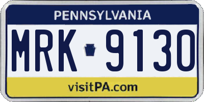 PA license plate MRK9130