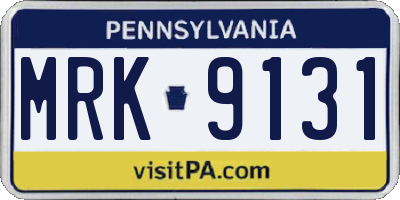 PA license plate MRK9131