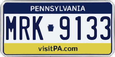 PA license plate MRK9133
