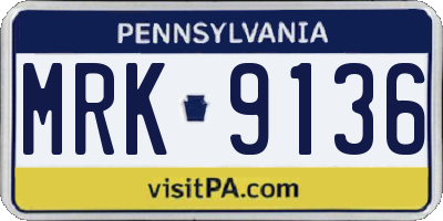 PA license plate MRK9136