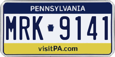 PA license plate MRK9141
