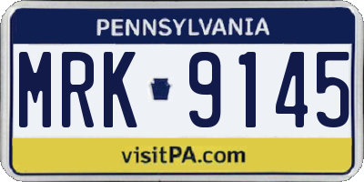 PA license plate MRK9145