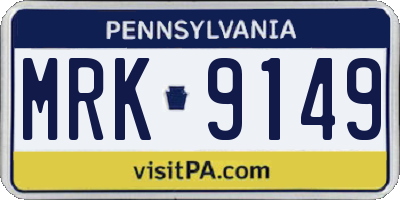 PA license plate MRK9149