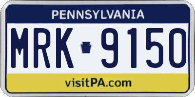 PA license plate MRK9150