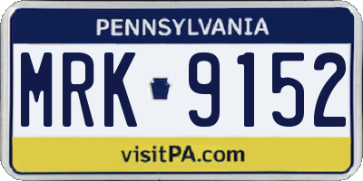 PA license plate MRK9152