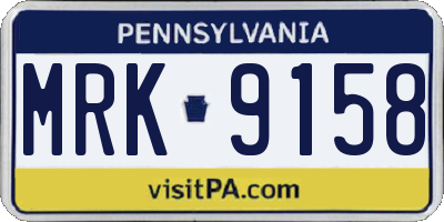 PA license plate MRK9158
