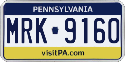 PA license plate MRK9160