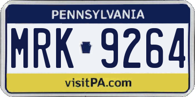 PA license plate MRK9264