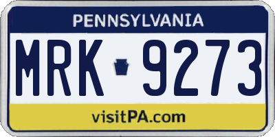PA license plate MRK9273
