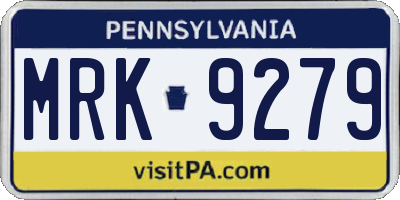 PA license plate MRK9279