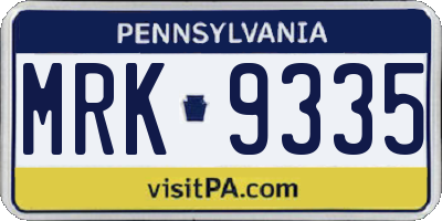 PA license plate MRK9335