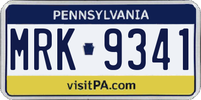 PA license plate MRK9341