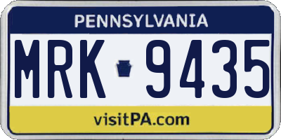 PA license plate MRK9435